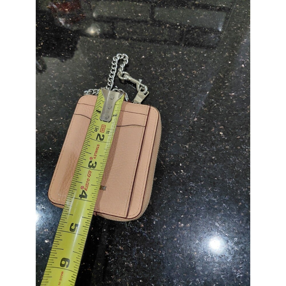 Coach 6303Zip Card Case With Chain Leather Faded Blush - Picture 6 of 10